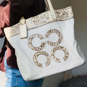 Inlaid Python Vintage Coach Bag